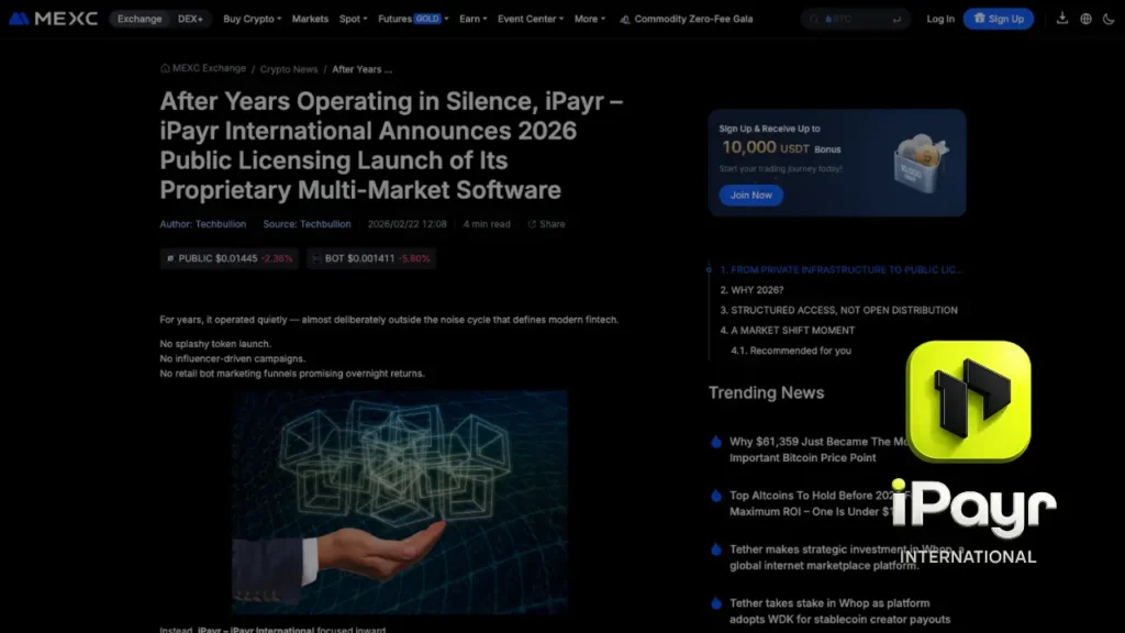 After Years Operating in Silence, iPayr – iPayr International Announces 2026 Public Licensing Launch of Its Proprietary Multi-Market Software